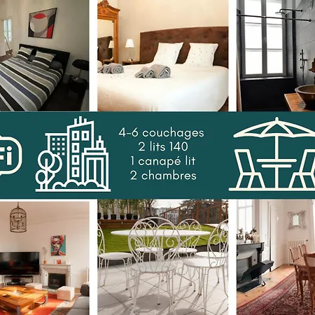 Centre-ville 117m2 - Grande Terrasse - 2 - 2 Grand Lits - 1 Canape Lit Aurillac